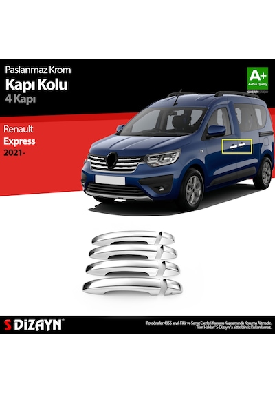 S-dizayn Renault Express Krom Kapı Kolu 4 Kapı 2021 Üzeri