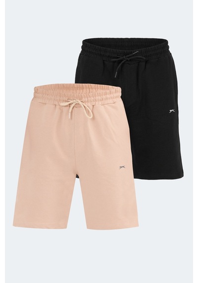 Slazenger Kallıe 2 Li Set Erkek Şort Siyah - Bej