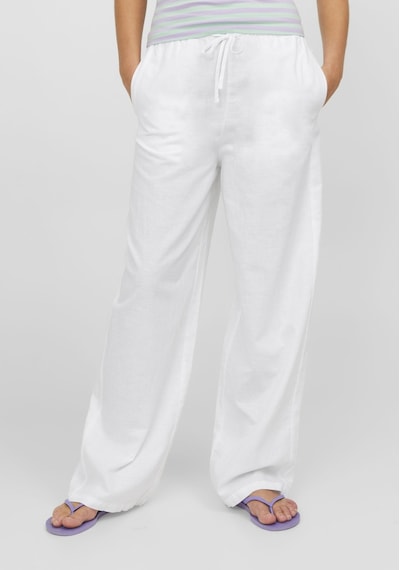 Jack & Jones Kadın Rahat Kalıp Keten Pantolon - Flora 12249649 White Bej