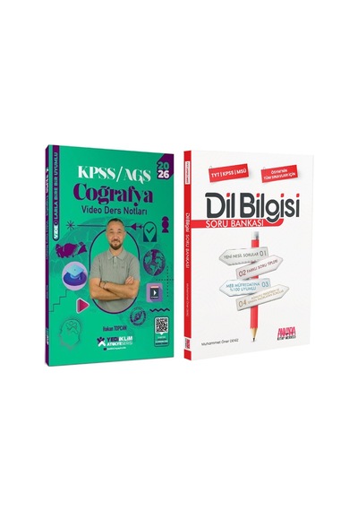 Yediiklim 2026 Kpss Coğrafya Atölye Video Ders Notları Ve Akm Dil Bilgisi Soru Bankası Seti 2 Kitap
