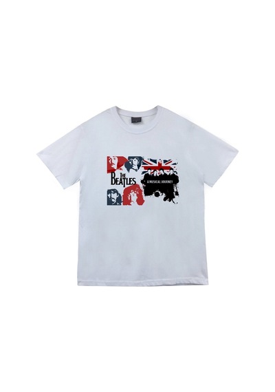 Stoned&Fame The Beatles Baskılı T-shirt Beyaz
