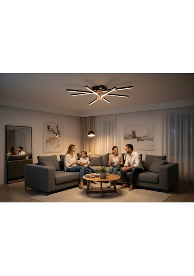 Nova 8 Gold Led Tavan Avize Kumandalı Dim Edilebilir Aşağı Işık Beyaz Işık