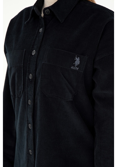 U.S. Polo Assn. Kadın Siyah Uzun Kollu Gömlek 50290001-VR046