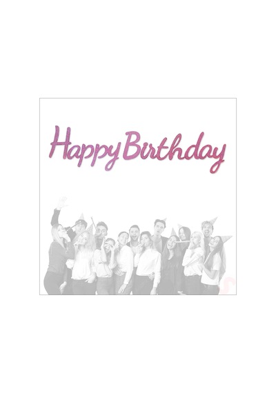 Happy Birthday Simli Folyo Karton Banner, 2 Mt - Pembe 0  -  99