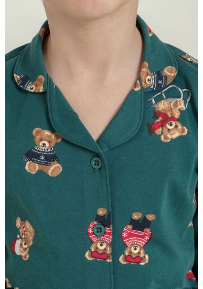Rolypoly Anne Kız Winter Bear Yeşil Gömlek Pijama Takımı Rp3919-a-v1 Rp3919-a-v1