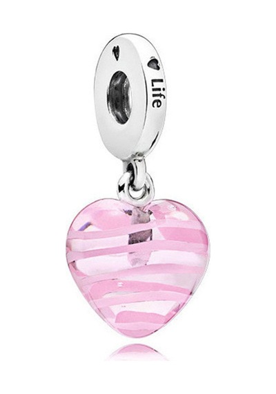 Pembe Sallantılı Kalp Charm