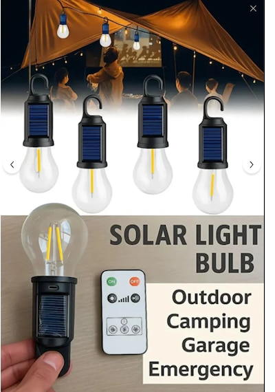 Taşınabilir Solar Usb Şarjlı Led Ampül-outdoor Kamp Bahçe Lambası-askılı Kırılmaz-kumandalı 1