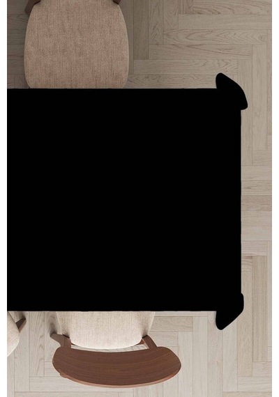 Siyah Düz Tek Renk Leke Tutmaz Premium Masa Örtüsü Mso004n11