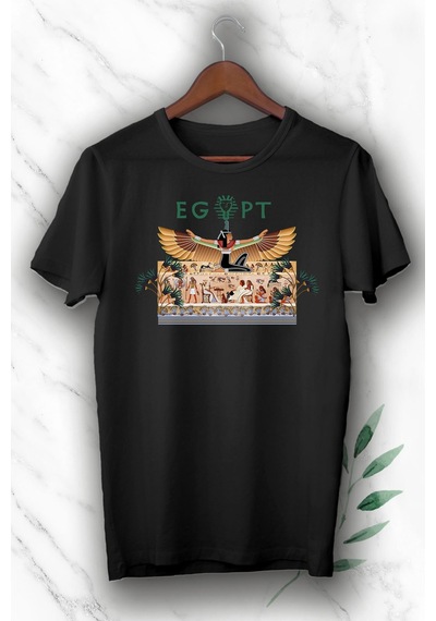 Flood Of Style Unısex Siyah Antik Mısır Egypt Firavun Tişört