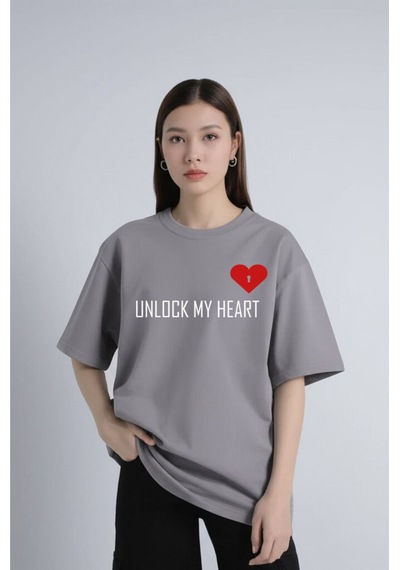 Nevermind Unisex Kadın Erkek The Key To Çift Sevgili T-shirt 2'li Set Takım Antrasit