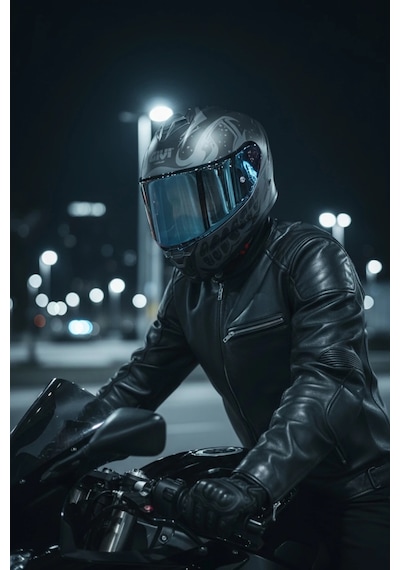 Gıvı 50.x Bones Siyah  1 Renkli 1 Şeffaf Vizörlü Motosiklet Kask Lacivert Vizör + Şeffaf