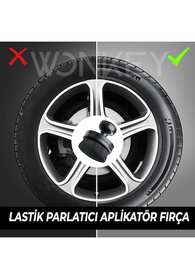 Wonkey - Araba Lastik Parlatıcı Aplikatör Fırçası, Premium Araç Ve Motor Lastik Parlatma Aparatı
