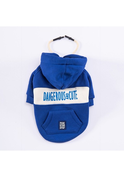 Pawstar Mavi Cute Köpek Hoodie Köpek Sweat Köpek Kedi Kıyafeti