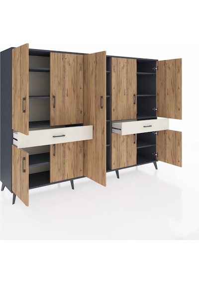 Hyperion Dolap 12 Raflı 2 Çekmeceli 8 Kapaklı 220x44x163 Antrasit Antrasit-çam/aytaşı Hyperion Dolap 12 Raflı 2 Çekmeceli 8 Kapaklı 220x44x163 Antrasit Antrasit-çam/aytaşı