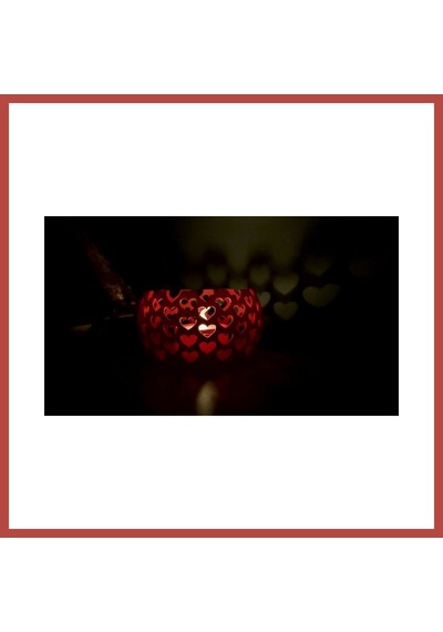 Bezos Kalp Işık Yansımalı Tealight Mumluk Romantik Dekoratif Mum Tutucu Erdotıca Çok Renkli