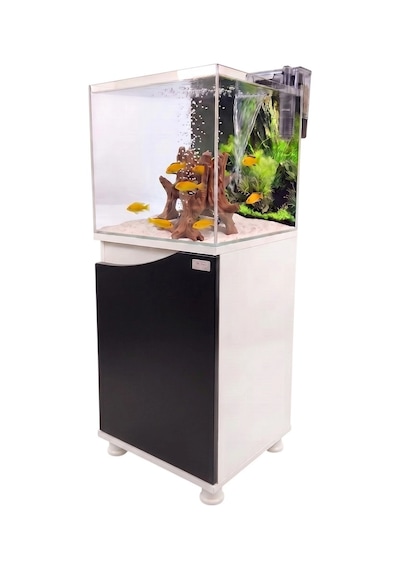 Kanki Pet 40x40x40 Nano Siyah Sehpalı Akvaryum Seti 6mm Ultra Clear Cam
