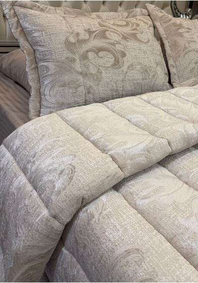 Home Kadife Confort 6 Parça Çift Kişilik 230 X 240 Uyku Seti Krem