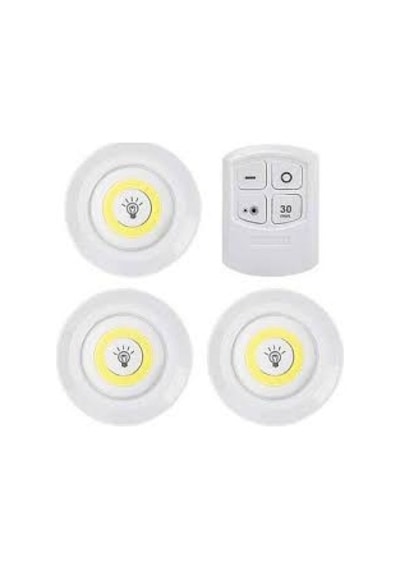 3Lü Dokunmatik Işıldak Uzaktan Kumandalı Pilli Spot Led Lamba