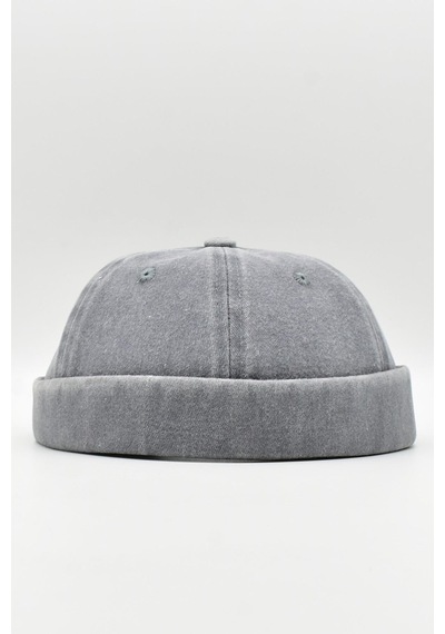 Külah Vintage Retro Eskitme Pamuk Cap Docker Şapka - Gri