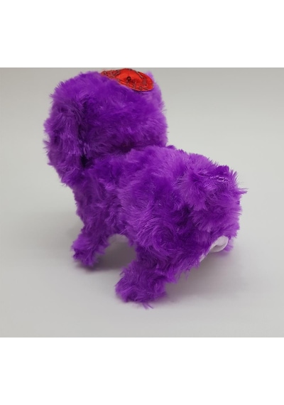 Pilli Sesli Yerde Yürüyen Sevimli Köpek Mor