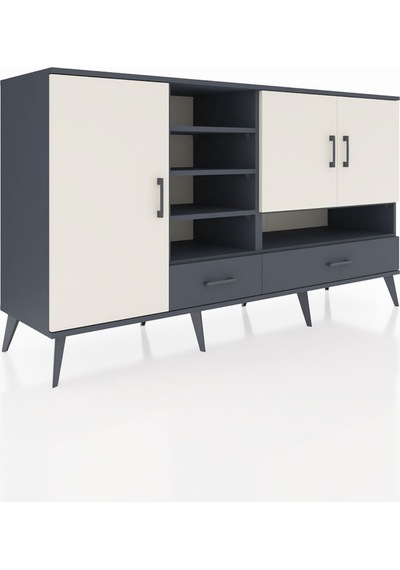 Hyperion Konsol 8 Raflı 2 Çekmeceli 3 Kapaklı 176x44x99 Antrasit- Antrasit-aytaşı/antrasit Hyperion Konsol 8 Raflı 2 Çekmeceli 3 Kapaklı 176x44x99 Antrasit- Antrasit-aytaşı/antrasit