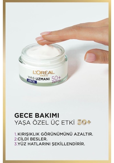 L'Oreal Paris  50+   Yenileyici Gece Kremi 50 ML