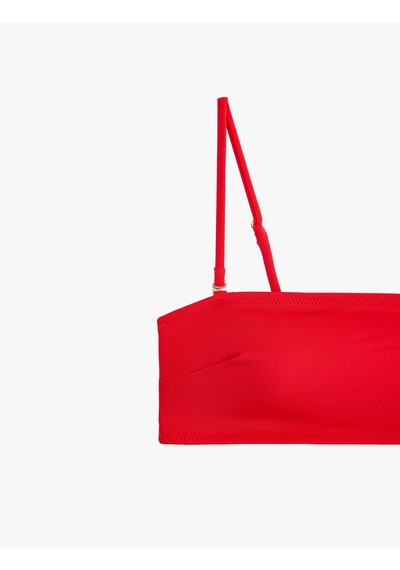 Koton Çıkarılabilir Askılı Straplez Bandeau Bikini Üstü Kırmızı 6sak10159mm