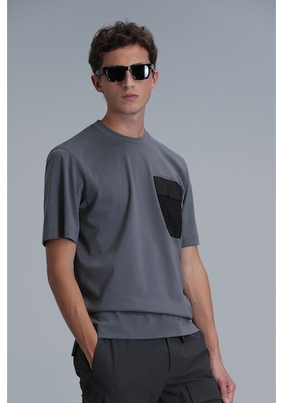 Lufian Lıam Modern Grafik T- Shirt Gri Gri 111020209100150 Gri