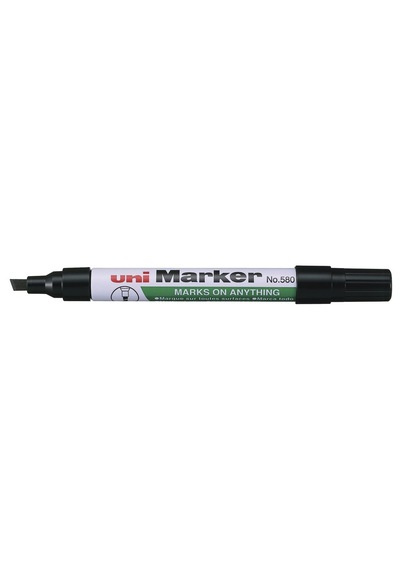 Uni Marker Kesik Uçlu Kalem Siyah Markör - 3 Adet Siyah