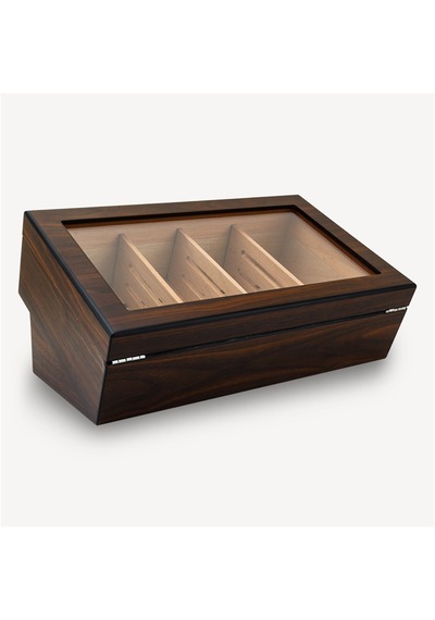 Lubinski Cedar Camlı Puro Kutusu Humidor Double Kahve 25s