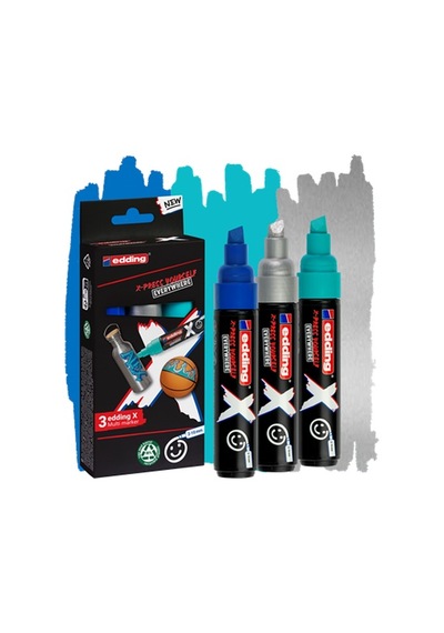 Edding 6900 X Multi Marker 2-10mm Kesik Uç 3'lü Set - Ocean / 4-6