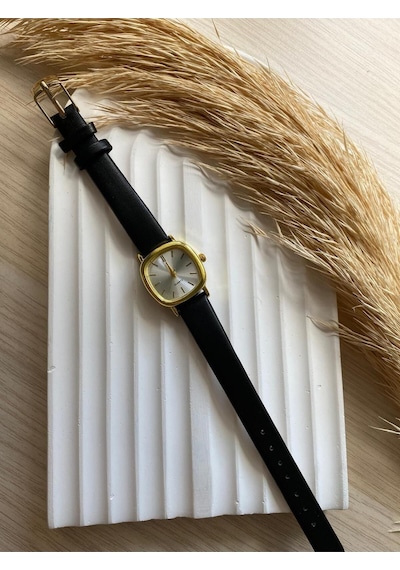 Rubsey Vintage Kadın Kol Saati Retro Minimal Deri Dordon 1 Adet Gümüş