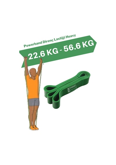 Powerband Direnç Lastiği ve Egzersiz Bandı Yeşil Heavy Yeşil
