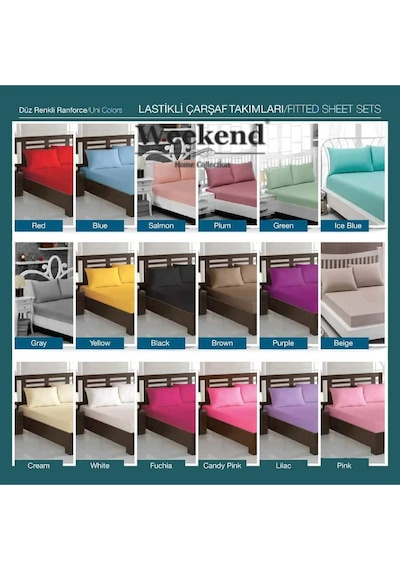 Weekend 180X200 Ranforce Akfil Kumaş Çift Kişilik Lastikli Çarşaf