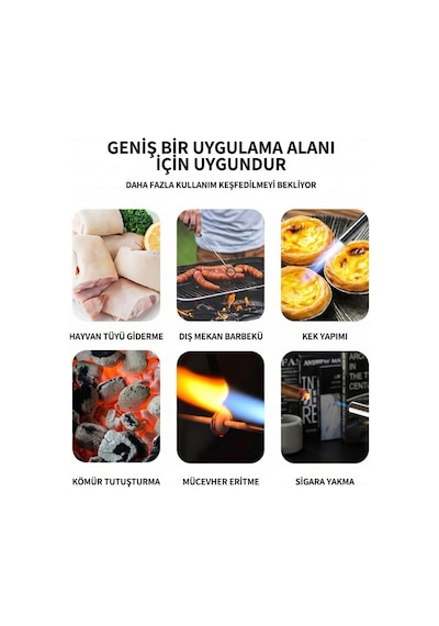 Goldorion Or-400 Gazlı Torch Pürmüz Çakmak - Mangal Ve Pasta Yakma Tabancası Gri
