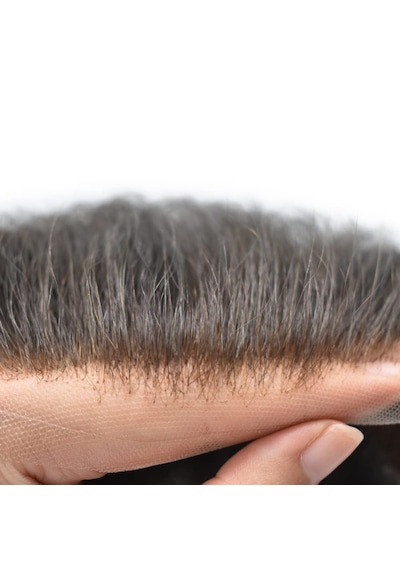 Naturel Duruş French Lace Doğal Şakak Görünümü Protez Saç
