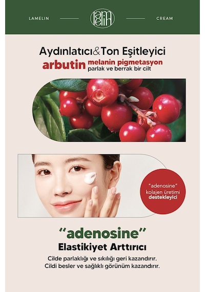 Lamelin Arbutin İçeren Leke ve Yüz Bakım Kremi Lamelin Arbutin Pure Cream 50 ML