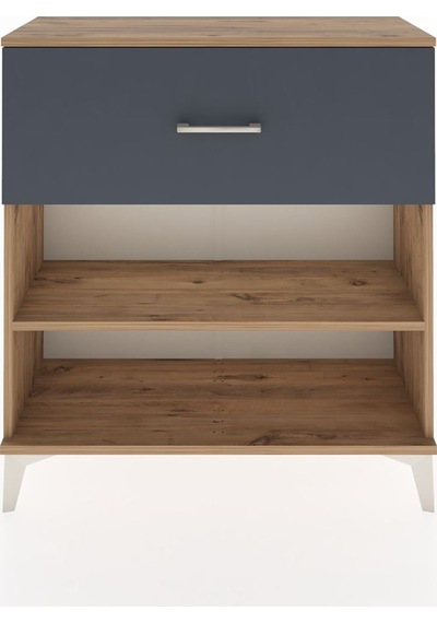 Arges Şifonyer Tek Raflı Tek Çekmeceli 88x30x96 Çam-antrasit Çam