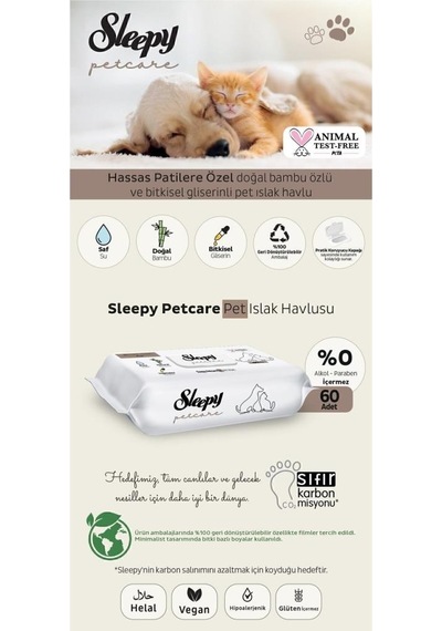 Sleepy Petcare Evcil Hayvan Islak Havlusu+ Şampuan