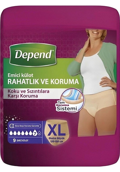 Depend Emici Külot Hasta Bezi XL 6 x 9'lu