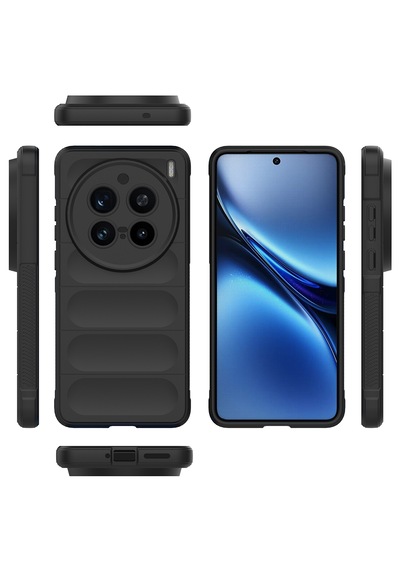Vivo X200 Pro Kılıf Kamera Korumalı Esnek Tpu Oyuklu Arka Yüzey Tasarımlı Silikon Kapak Siyah