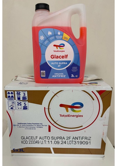 Total Glacelf 2 F Supra Organik Kırmızı Antifriz 3 Lt X 5 Adet