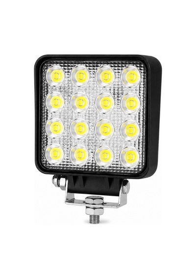 16 Led Kare Çalışma Lambası 12v-24v Ip67 Su Geçirmez Yüksek Güçlü Off Road Projektör