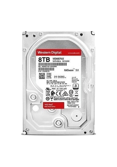 Wd 8tb Red 5400 Rpm 256mb Wd80efax 3,5" Hdd Harddisk