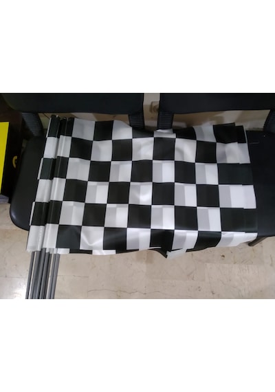 50x70 Cm Damalı Bayrak Plastik Sopalı Raşel Kumaş