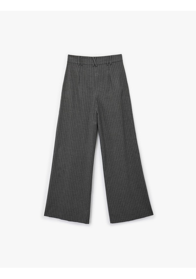 Koton Fermuar Detaylı Cepli Viskon Karışımlı Geniş Paça Pantolon Gri Çizgili 6wal40019ıw Gri Çizgili Koton Fermuar Detaylı Cepli Viskon Karışımlı Geniş Paça Pantolon Gri Çizgili 6wal40019ıw Gri Çizgili