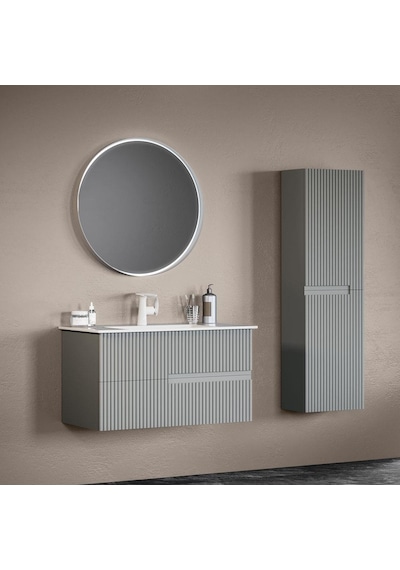 Orka Moonlight 90 Cm Mdf Mat Gri Banyo Dolabı Ve Boy Dolabı Takım Gri Orka Moonlight 90 Cm Mdf Mat Gri Banyo Dolabı Ve Boy Dolabı Takım Gri