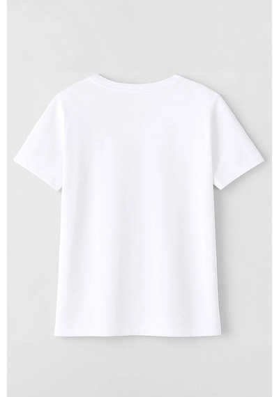 Markapia Kadın Pamuk Antalya Baskılı Beyaz T-shirt