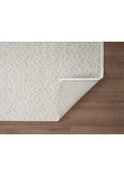 Feel Fl010w Krem Halı Modern Desenli Akrilik Tozu Az Pamuk Taban Salon Halısı Yatak Odası Koridor