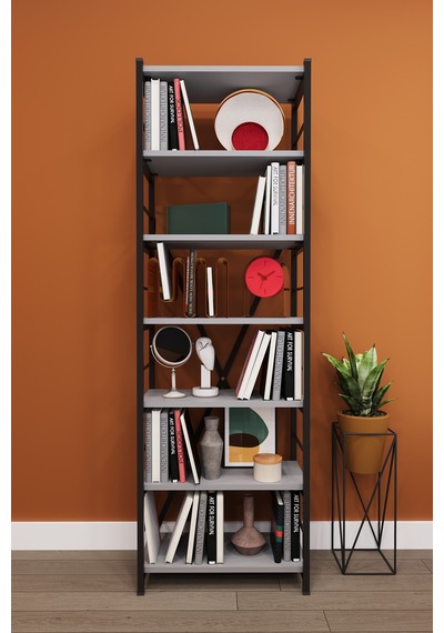Modern 6 Raflı Metal Kitaplık Üçlü Ayrılabilir Modül Dekoratif Çok Amaçlı Kitaplık Metalk01 Kül Gri Modern 6 Raflı Metal Kitaplık Üçlü Ayrılabilir Modül Dekoratif Çok Amaçlı Kitaplık Metalk01 Kül Gri